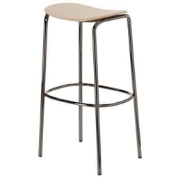 Tabouret Trick hauteur 75 cm bois chêne naturel - nickel - Image principale