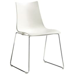 Lot de 2 chaises Zebra lin - pied traîneau chromé - Image principale