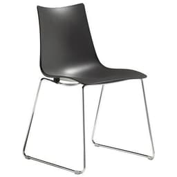 Lot de 2 chaises Zebra anthracite - pied traîneau chromé - Image principale