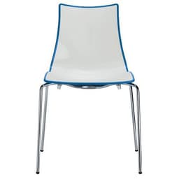 Chaises Zebra bicolore 4 pieds peint ou chromé lot de 4 S-CAB - Image principale