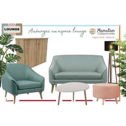 Fauteuil 1 place AYA pied Métal enduit PVC non feu M1 Cendre - Image 3