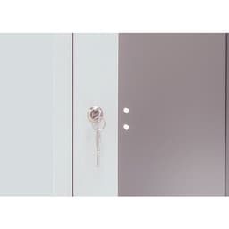 Vestiaire porte transparente 4 cases - 1 colonne lg 40cm Gris/Gris - Image 4