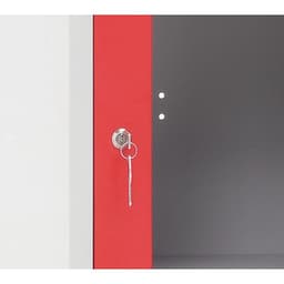 Vestiaire porte transparente 4 cases - 1 colonne lg 40cm Gris/Rouge - Image 3
