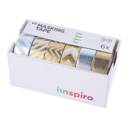 Lot 6 rouleaux masking tape doré/argenté 15 mm x 10 m - Image 2
