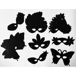 Lot de 12 masques à gratter + élastique +12 bâtonnets - Image principale