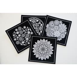 Set de 4 cartes velours - Mandalas - Image principale