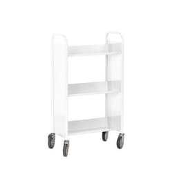 Chariot à livres 3 tablettes inclinées simple face blanc 9003 - Image principale