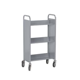 Chariot à livres 3 tablettes inclinées simple face gris 7040 - Image principale