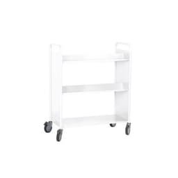 Chariot à livres 4 tablettes inclinées+1 droite double face blanc 9003 - Image 2