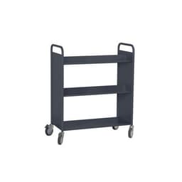 Chariot à livres 4 tablettes inclinées+1 droite double face anthracite 7016 - Image 3