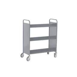 Chariot à livres 6 tablettes inclinées double face gris 7040 - Image 2