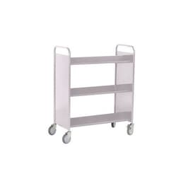 Chariot à livres 6 tablettes inclinées double face gris 7036 - Image 2