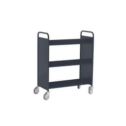 Chariot à livres 6 tablettes inclinées double face anthracite 7016 - Image 2
