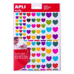 Pochette 624 gommettes coeur couleurs peps 3 tailles - Image principale