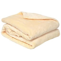 Lot de 5 plaids microflanelle microfibre 130 x 170 cm Ivoire - Image principale