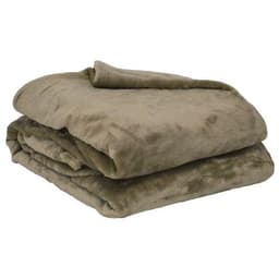 Lot de 5 plaids microflanelle microfibre 130 x 170 cm Taupe - Image principale
