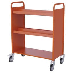 Chariot à livres double face, 4 bacs CD/DVD coloris orange RAL 2004 - Image principale