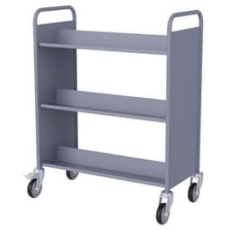 Chariot à livres 6 tablettes inclinées double face gris 7040 - Image 3