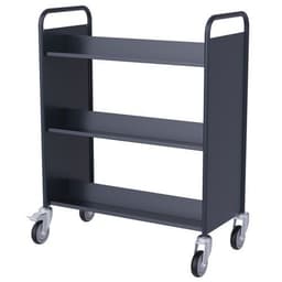 Chariot à livres 6 tablettes inclinées double face anthracite 7016 - Image 3