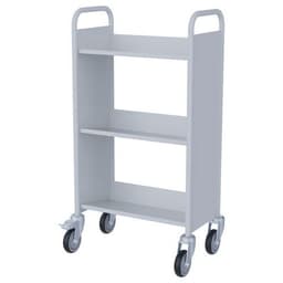 Chariot à livres 3 tablettes inclinées simple face blanc 9003 - Image 2
