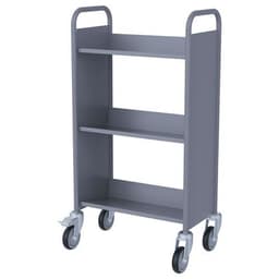 Chariot à livres 3 tablettes inclinées simple face gris 7036 - Image 2