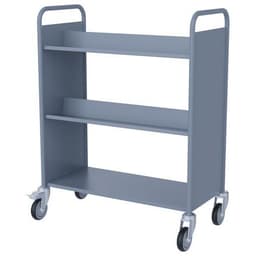 Chariot à livres 4 tablettes inclinées+1 droite double face gris 7040 - Image 2