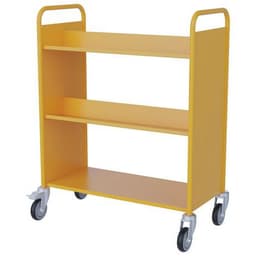 Chariot à livres 4 tablettes inclinées+1 droite double face jaune 1018 - Image 2