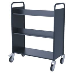 Chariot à livres 4 tablettes inclinées+1 droite double face anthracite 7016 - Image 2