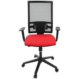 Fauteuil Office dossier résille assise tissu coloris rouge - Image 4