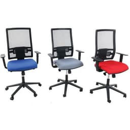 Fauteuil Office dossier résille assise tissu coloris rouge - Image 5