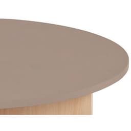 Table basse range-poufs Diabolo Ø 100 cm Taupe/Hêtre - Image 4