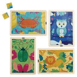 Lot de 4 puzzles bois magiques - animaux - Image principale