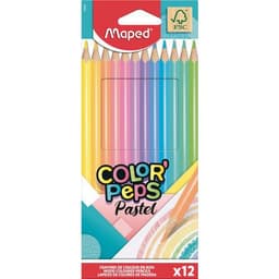 Étui 12 crayons de couleurs pastel assorties - Image principale
