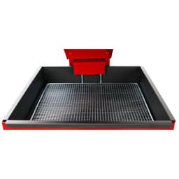 Cendrier et poubelle 38 L acier galva rouge - Image 4