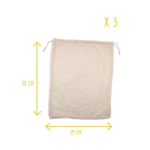 Sac à vrac biface coton/filet 29x38cm - Image principale