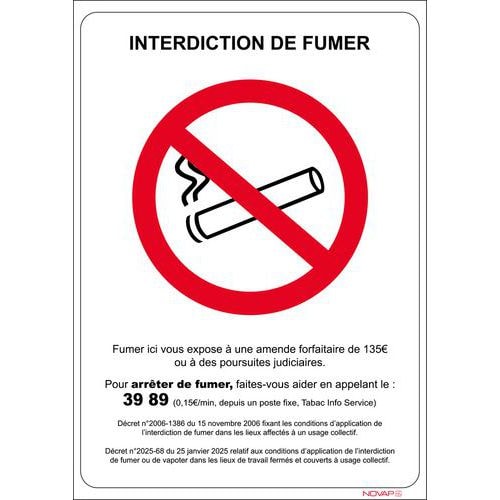 Pictogramme Interdiction de fumer rigide - A4 - Image principale