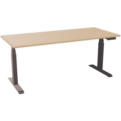 Bureau motorisé L180xP80 ép.25mm chêne clair/noir - Image principale