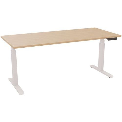 Bureau motorisé L180xP80 ép.25mm chêne clair/blanc - Image principale
