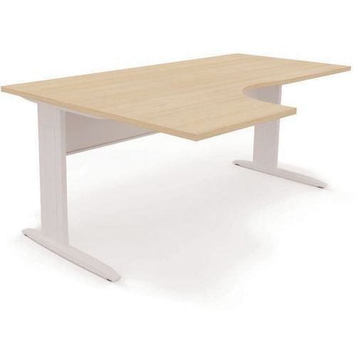 Plan compact 160X80X120 cm retour gauche blanc/chêne clair - Image principale