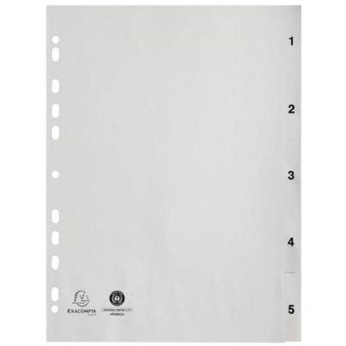 Lot de 20 Intercalaires imprimés numériques pp gris 5 positions - a4 - Image principale