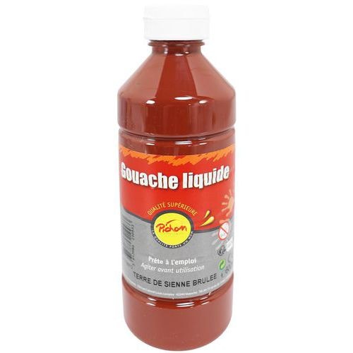 Flacon gouache liquide 500 ml pichon avec bec verseur - sienne brûlée - Image principale