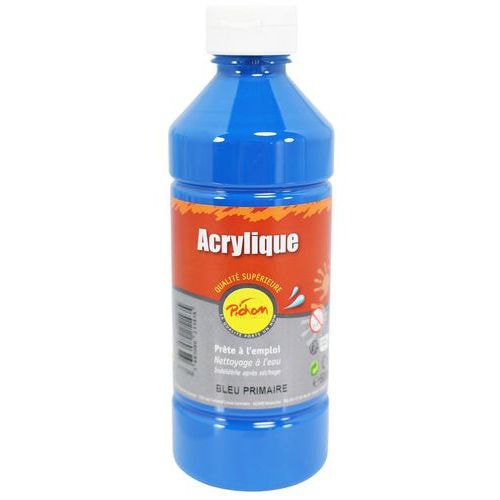 Flacon 500 ml gouache acrylique pichon - cyan (bleu primaire) - Image principale