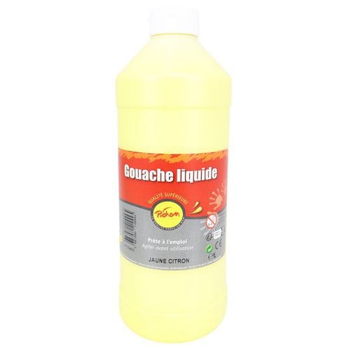 Flacon 1 litre gouache pichon avec bec verseur - jaune citron - Image principale