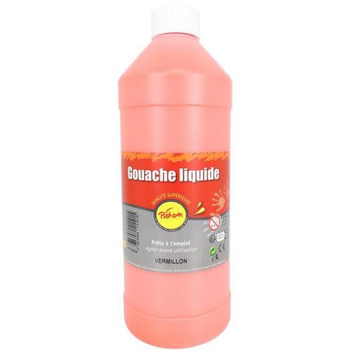 Flacon 1 litre gouache pichon avec bec verseur - vermillon - Image principale