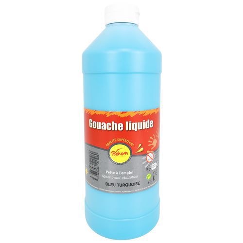 Flacon 1 litre gouache pichon avec bec verseur - bleu turquoise - Image principale