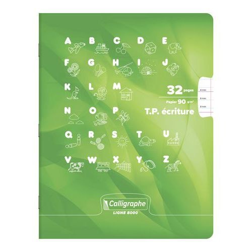 Cahier maternelle 17x22 cm 32 pages 90g 1 feuille lignée 4 mm, 1 feuille unie - Image principale