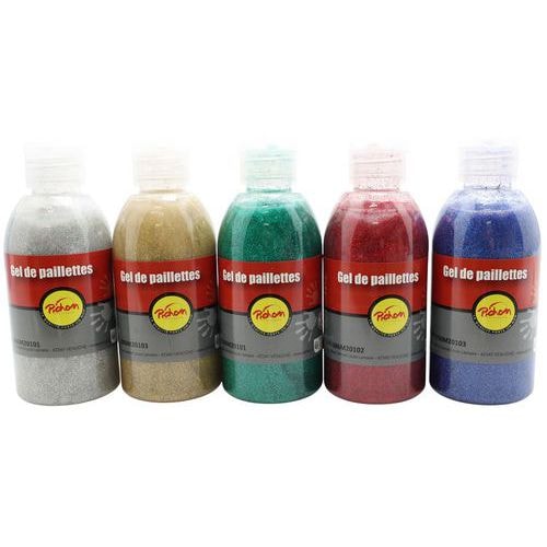 Assortiment 5 flacons 250ml gel pailleté Pichon - Image principale