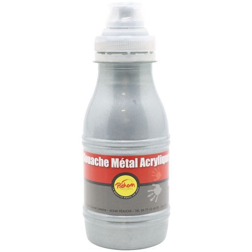Flacon 250 ml gouache métal acrylique pichon - étain - Image principale