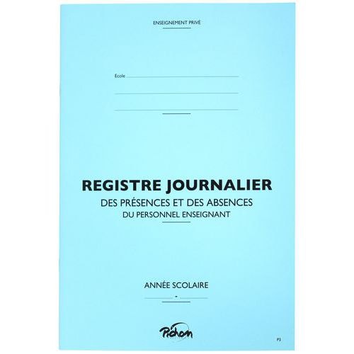 Registre journalier réf P3 21x29.7 cm -20 pages - Image principale