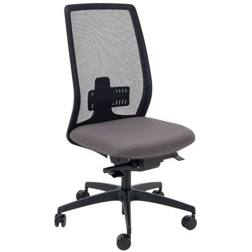 Chaise de bureau Oregon dos résille noire assise gris moyen - Image principale